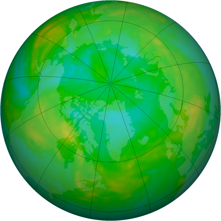 Arctic ozone map for 11 August 1987